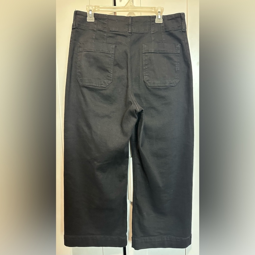 Maeve by Anthropologie Black Colette Wide-Leg Pants Size 32 - Picture 11 of 12